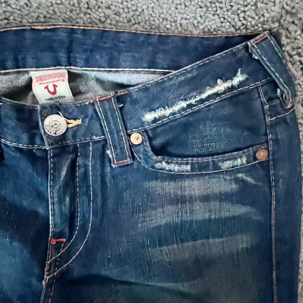 TRUE RELIGION Original BOBBY Thick Stitch MADE In USA Y2K Jeans in Size 31 - EUC